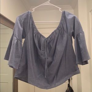 Charlotte Russe Off the shoulder jean top